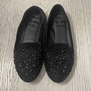 Black studded flats